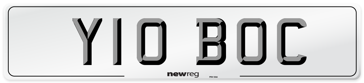 Y10 BOC Number Plate from New Reg